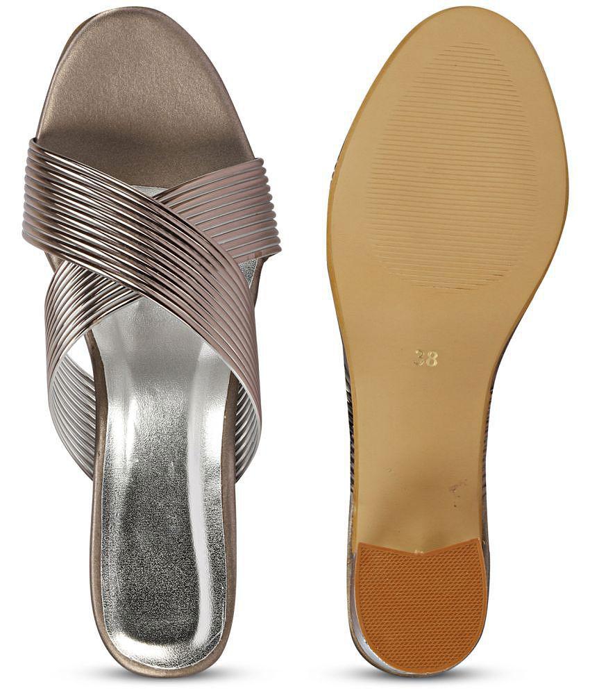 Ishransh - Silver Women's Slip On Heels - None