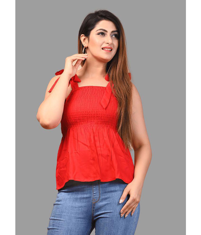 Sophisticated Men Frionkandy - Red Rayon Women's Regular Top ( Pack of 1 ) - None 2025 at ShopCi