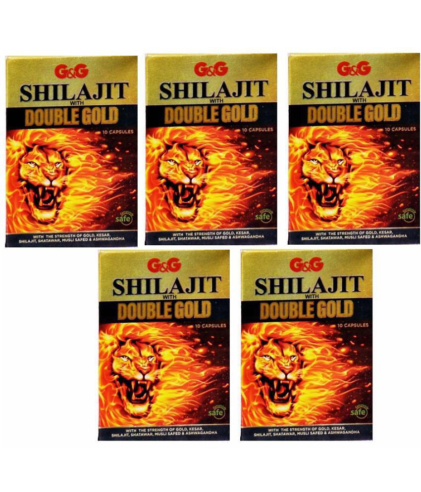 Rikhi Shilajit with Double Gold - Cap 10 no.s (Pack Of 5)
