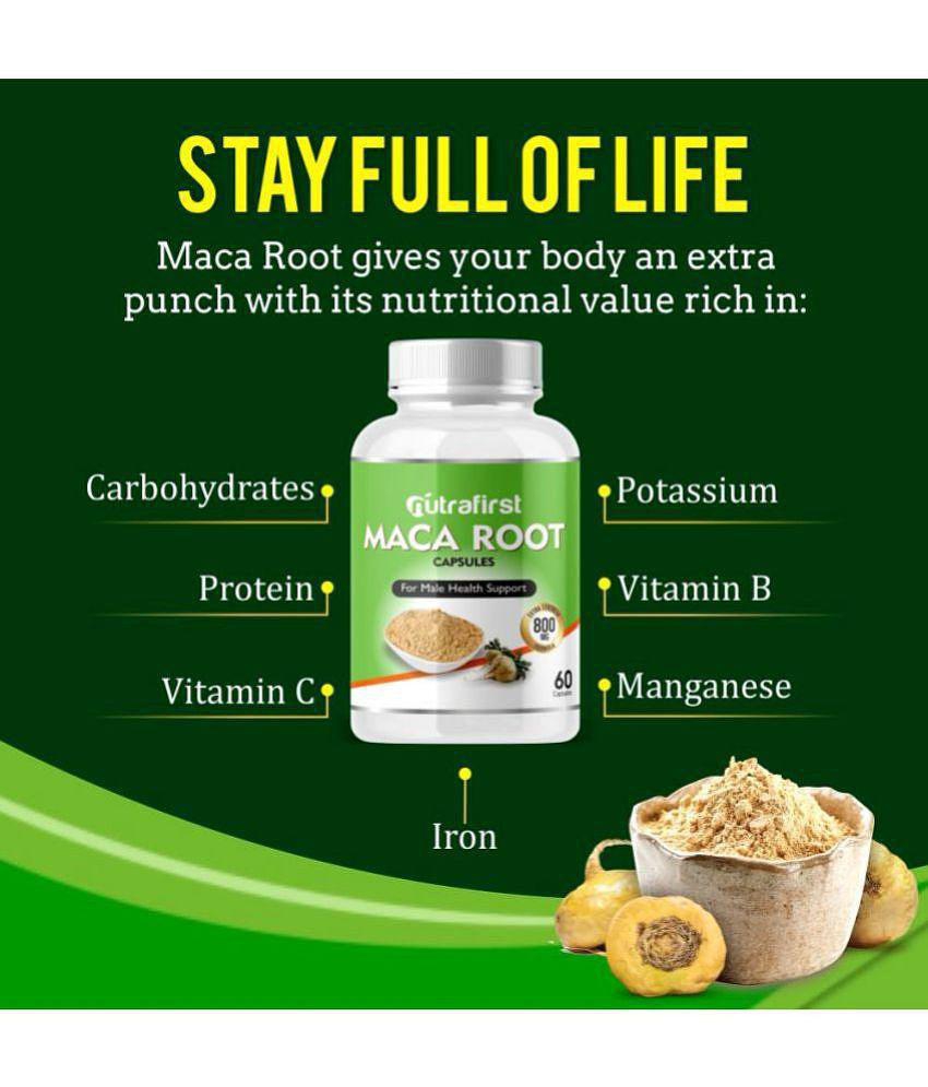 NutraFirst Maca Root Capsules, for Performance, Vigour & Vitality, enriched with Maca Root Extract, Vegeterian Capsule, 2B (2 x 120 Capsules)