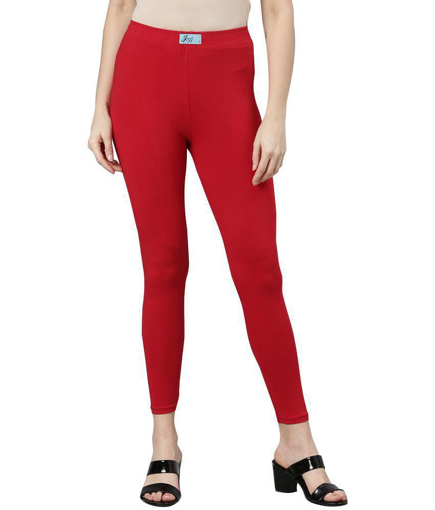 Buy Jcss Red Lycra Womens Leggings Pack Of 1 Xxl Red Online