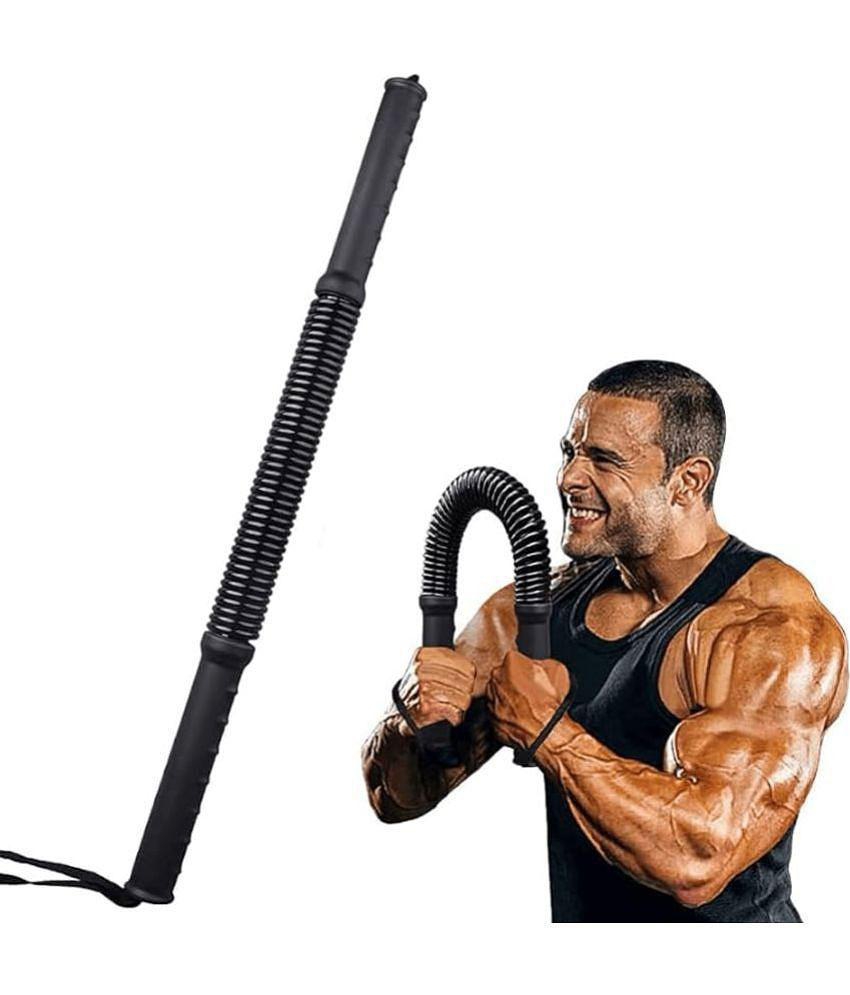 HORSE FIT  Power Twister Bar |20kg- Upper Body Exercise for Chest, Shoulder, Forearm and Arm Strengthener | arm Exercise Equipment | arm Strength Equipment | Hand Gripper - Black