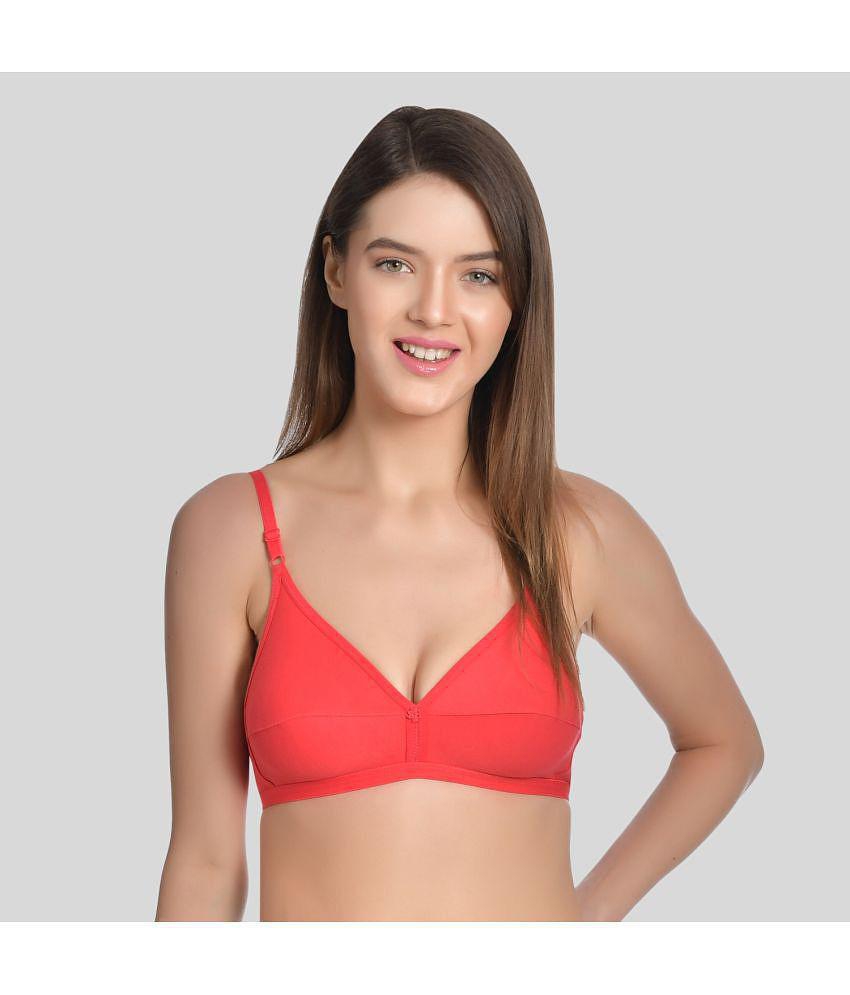 AIMLY - Maroon Cotton Non Padded Womens Everyday Bra ( Pack of 3 ) - None