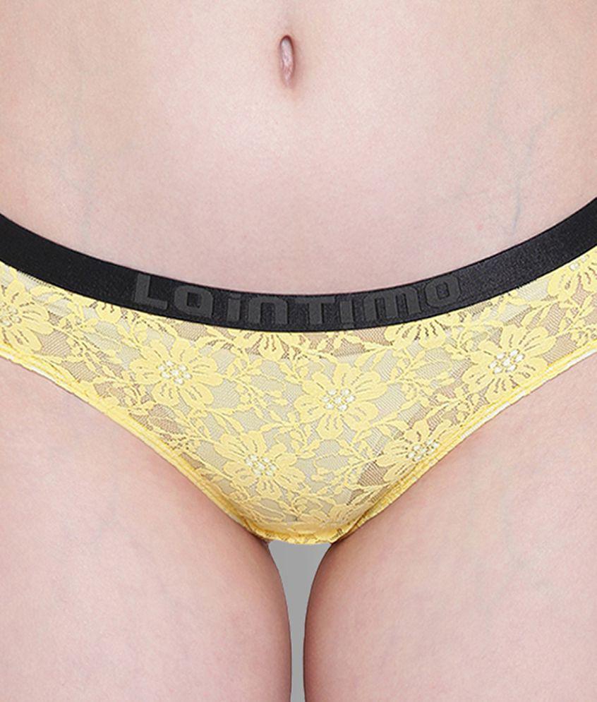 Modern Men La Intimo - Yellow Nylon Printed Womens Briefs ( Pack of 1 ) - M 2025 at ShopCircuit 