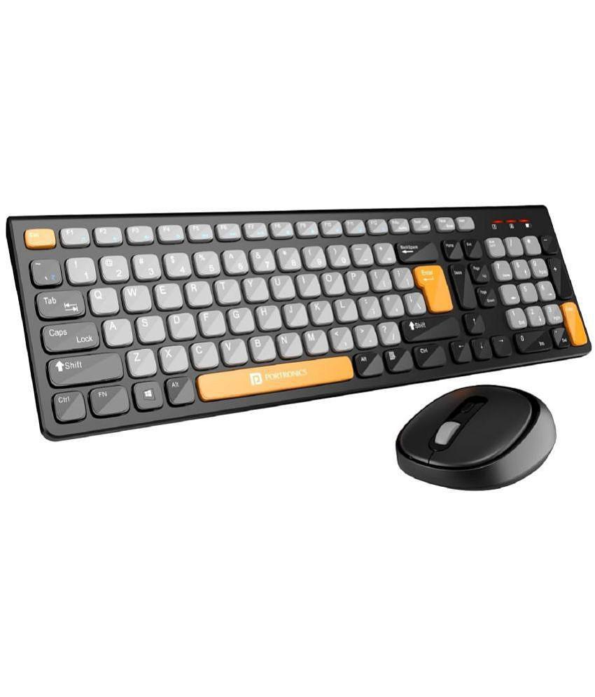 Portronics Grey Wireless Keyboard Mouse Combo