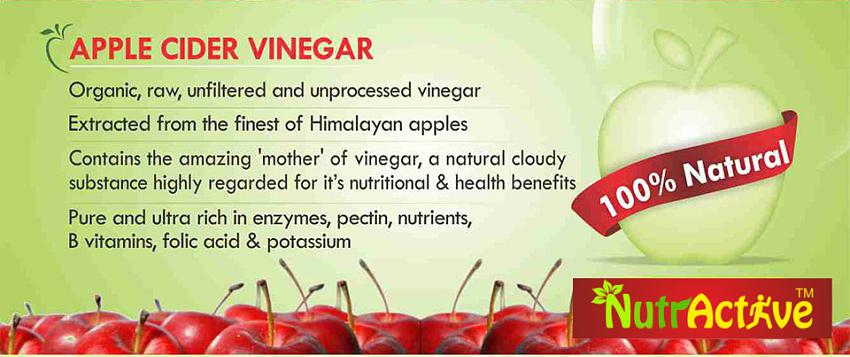 NutrActive Natural Apple Cider Vinegar with Mother of Vinegar 500 ml Unflavoured Single Pack