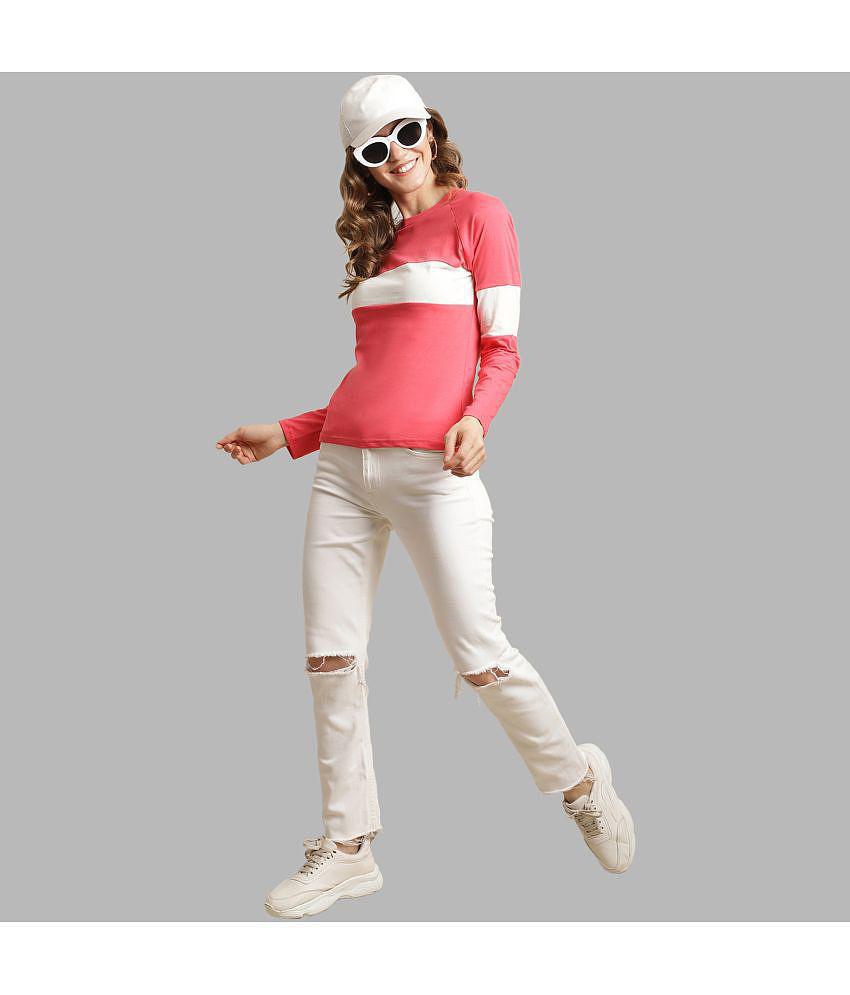 Modern Women Fabflee - Peach Cotton Regular Fit Women's T-Shirt ( Pack of 1 ) - None 2025 at Sho