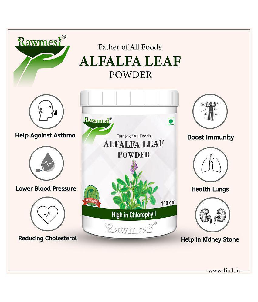 rawmest Alfalfa Leaf Powder 400 gm Multivitamins Powder Pack of 4