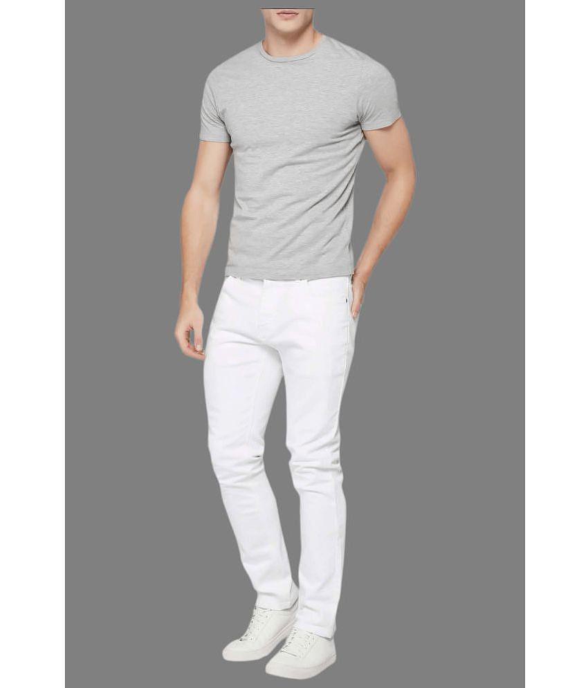 x20 - White Denim Skinny Fit Men''s Jeans ( Pack of 1 ) - None