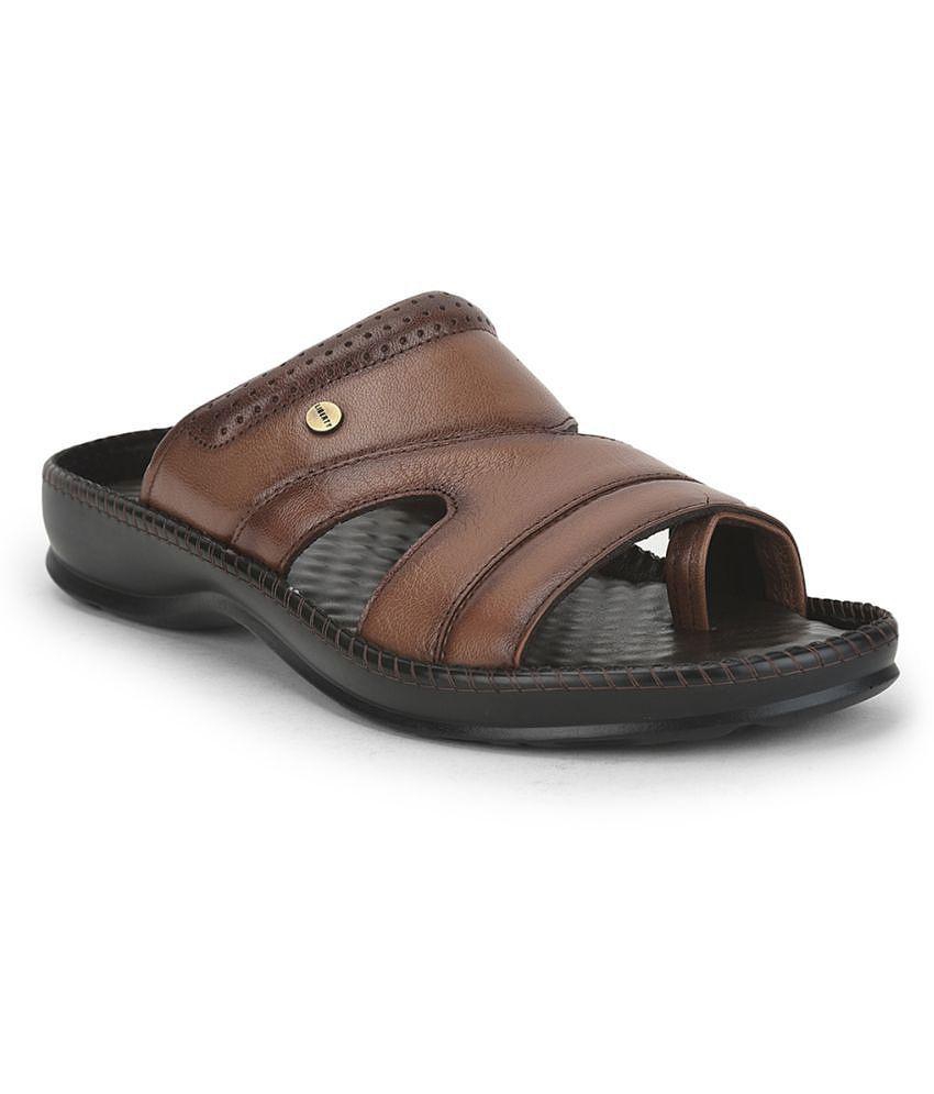 Chic Men Liberty - Tan Men's Leather Slipper - None 2025 at ShopCircuit | ONDC