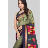 LEELAVATI - Green Crepe Saree With Blouse Piece ( Pack of 1 ) - Green