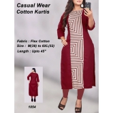 Stylish Flex Cotton Printed Women Kurti-4XL / Maroon