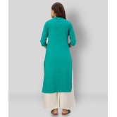 Lee Moda - Turquoise Cotton Women's Straight Kurti - None