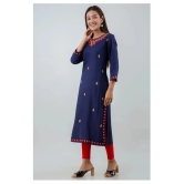 Lee Moda - Blue Rayon Womens Straight Kurti - XXL