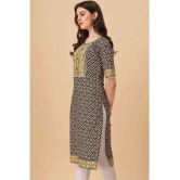 Glomee - Black Crepe Womens Straight Kurti ( Pack of 1 ) - None