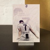 Cristiano Ronaldo Juv Back Wood Print-5x7 Inch