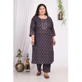 Swasti Cotton Printed Kurti With Palazzo Womens Stitched Salwar Suit - Blue ( Pack of 1 ) - None