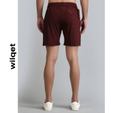 Mens Running Shorts in Embossed-Mehroon / XL