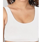 Dermawear White Poly Cotton Solid Sports Bra - L