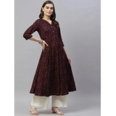 miravan - Maroon Cotton Womens A-line Kurti ( Pack of 1 ) - None