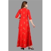 SIPET - Red Rayon Womens Anarkali Kurti ( Pack of 1 ) - None