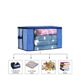 Non-Woven Cloth Storage / Organizer with Transparent Window,Blue (Pack of 2)