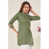 Glomee - Green Cotton Blend Women's Tunic ( Pack of 1 ) - None