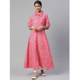 SVARCHI - Pink Cotton Women''s Flared Kurti ( Pack of 1 ) - None