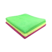 SOFTSPUN Microfiber Cloth - 3 pcs - 40x60 cms - 340 GSM Multicolor - Thick Lint & Streak-Free Multipurpose Cloths - Automotive Microfibre Towels for Car Bike Cleaning Polishing Washing & Det