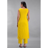 Maquien - Yellow Straight Rayon Women's Stitched Salwar Suit ( Pack of 1 ) - None