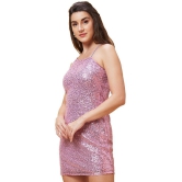 Globus Polyester Embellished Mini Womens Bodycon Dress - Pink ( Pack of 1 ) - None