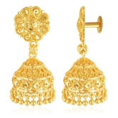 VIVASTRI Golden Jhumki Earrings ( Pack of 1 ) - Golden