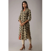 MAUKA - Green Cotton Womens Front Slit Kurti ( Pack of 1 ) - None