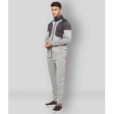 Glito - Light Grey Polyester Regular Fit Colorblock Mens Sports Tracksuit ( Pack of 1 ) - XL