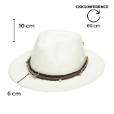 Chokore American Cowhead Fedora Hat (White)