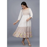 Smien - White Rayon Womens Anarkali Kurti ( Pack of 1 ) - None