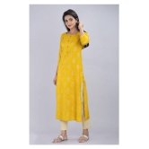 Kbz Yellow Rayon Straight Kurti - XXL