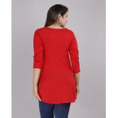 JC4U - Red Rayon Womens Straight Kurti ( Pack of 1 ) - None