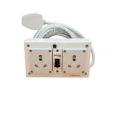 INDRICO 16A Electric Multi Outlet Extension Board Box 4MM Cable with MCB for Heavy Duty PVC White Pack of 1