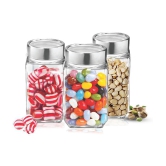 Treo By Milton Cube Storage Glass Jar, Set of 12, 310 ml Each, Transparent | BPA Free | Storage Jar | Kitchen Organizer | Modular | Multipurpose Jar - Transparent