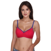 Womens SA-45 Rani Color Padded Non-Wired Seamless T-Shirt Bra with Detachable Straps-38 / C / Pink