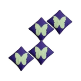 Hugs'n'Rugs Purple Cotton Cushion Covers - Set Of 4