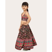 Girls Designer Blouse Top and Latest Printed New Lehenga Set For Ethnic- Party Set-Black / 2 Years-3 Years