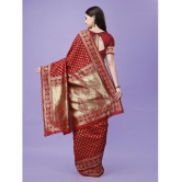 LEELAVATI Banarasi Silk Embellished Saree With Blouse Piece - Red ( Pack of 1 ) - Red