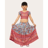 Girls Rayon Silk Fully Stitched Lehenga Choli | Bandhani Print MultiColor Lehenga Choli Set-Maroon / 5 Years-6 Years