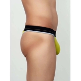 La Intimo - Yellow Cotton Blend Mens Thongs ( Pack of 1 ) - 80