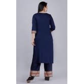 MAUKA - Blue Straight Rayon Women's Stitched Salwar Suit ( Pack of 1 ) - None