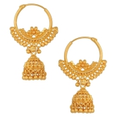 VIVASTRI Golden Jhumki Earrings ( Pack of 1 ) - Golden