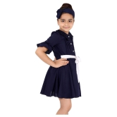 Naughty Ninos Girls Navy Blue Fit & Flared Dress - None