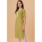 Glomee Crepe Printed Straight Women''s Kurti - Yellow ( Pack of 1 ) - None